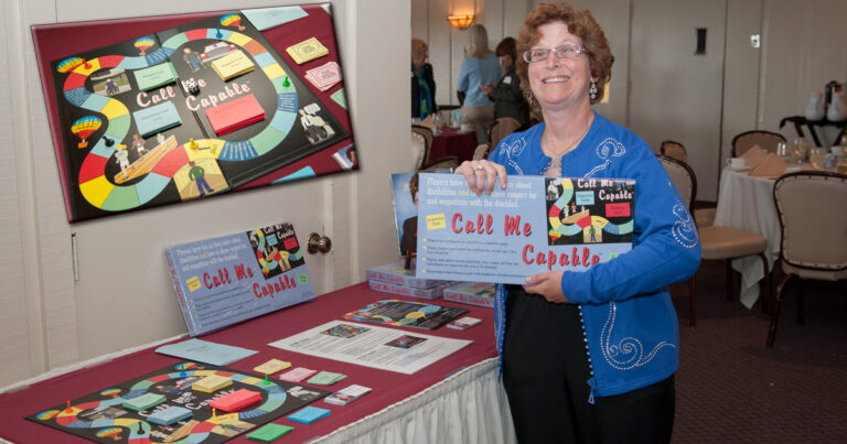 Carol Leish with her board game