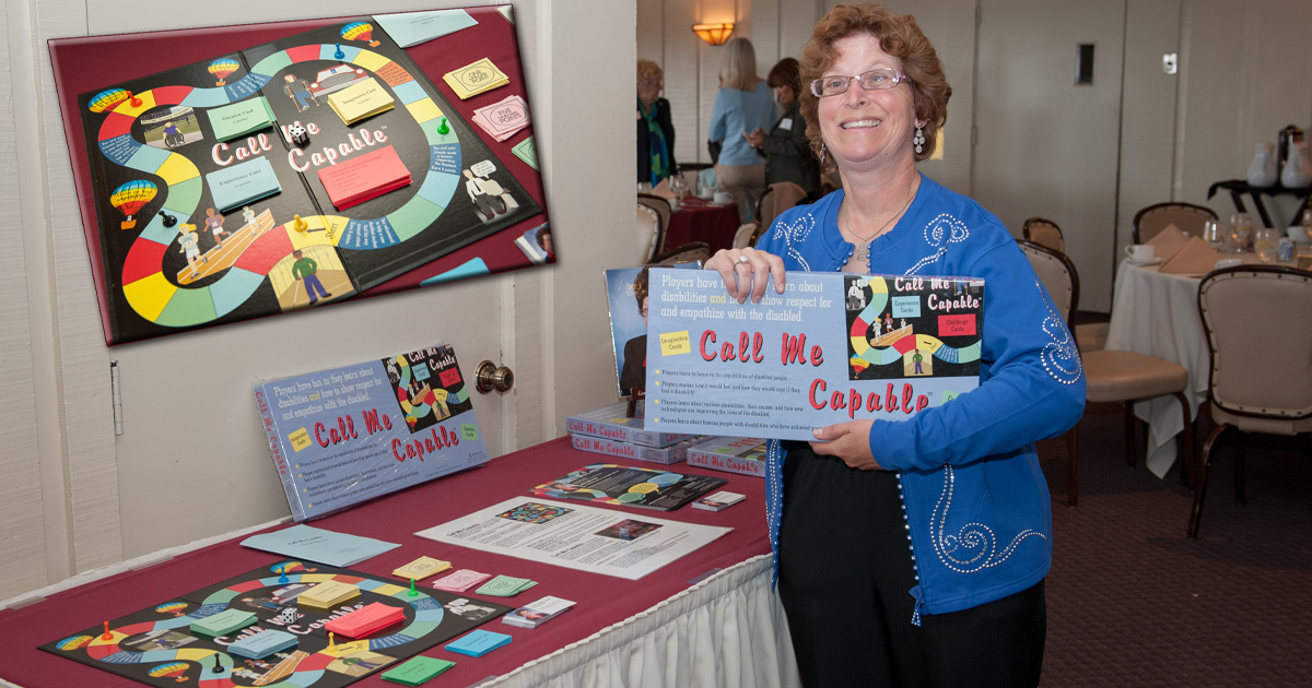 Carol Leish with her board game